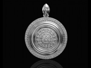 Swirl with central ball of gems pendant 3D-printmodel