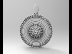 Swirl with central ball of gems pendant 3D-printmodel