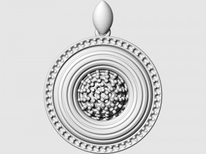 Swirl with central ball of gems pendant 3D-printmodel