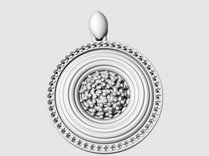 Swirl with central ball of gems pendant 3D-printmodel