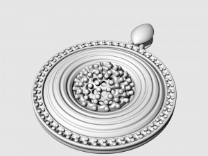 Swirl with central ball of gems pendant 3D-printmodel