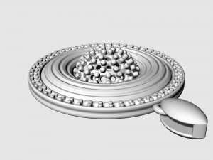 Swirl with central ball of gems pendant 3D-printmodel