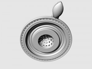 Swirl with central ball of gems pendant 3D-printmodel