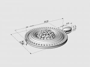 Swirl with central ball of gems pendant 3D-printmodel