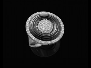 Swirl with central ball of gems Ring 3D 프린트 모델