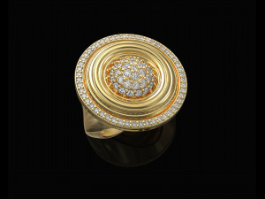 Swirl with central ball of gems Ring 3D 프린트 모델