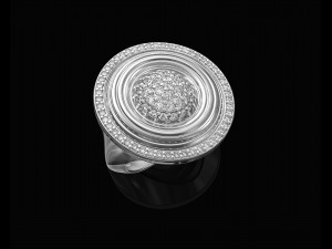 Swirl with central ball of gems Ring 3D 프린트 모델