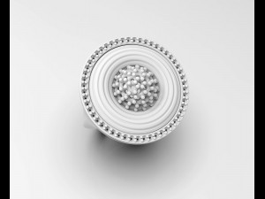 Swirl with central ball of gems Ring 3D 프린트 모델