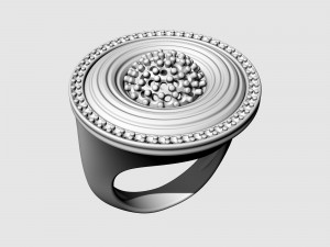 Swirl with central ball of gems Ring 3D 프린트 모델