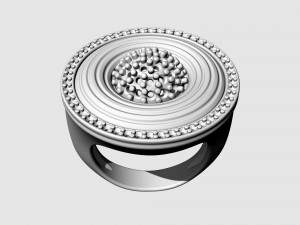 Swirl with central ball of gems Ring 3D 프린트 모델