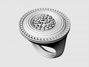 Swirl with central ball of gems Ring 3D 프린트 모델