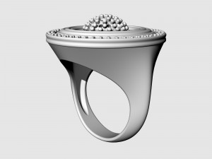 Swirl with central ball of gems Ring 3D 프린트 모델