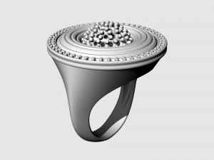 Swirl with central ball of gems Ring 3D 프린트 모델