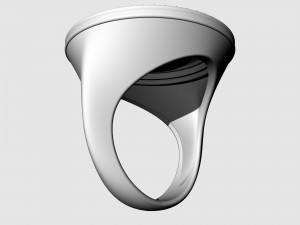 Swirl with central ball of gems Ring 3D 프린트 모델