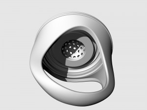 Swirl with central ball of gems Ring 3D 프린트 모델