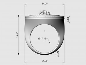 Swirl with central ball of gems Ring 3D 프린트 모델