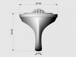 Swirl with central ball of gems Ring 3D 프린트 모델
