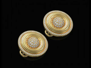 Вихор із центральною кулею з дорогоцінних каменів Сережки 3D Принт Модель