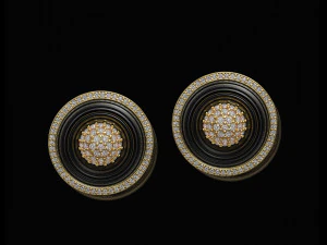 Вихор із центральною кулею з дорогоцінних каменів Сережки 3D Принт Модель