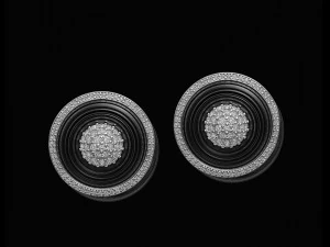 Вихор із центральною кулею з дорогоцінних каменів Сережки 3D Принт Модель