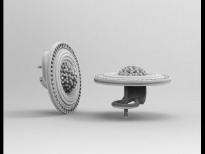 Swirl with central ball of gems Earrings 3D Print Model