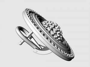 Вихор із центральною кулею з дорогоцінних каменів Сережки 3D Принт Модель