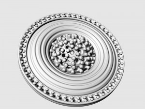 Swirl with central ball of gems Earrings 3D Print Model