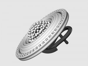 Swirl with central ball of gems Earrings 3D Print Model