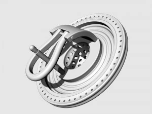 Вихор із центральною кулею з дорогоцінних каменів Сережки 3D Принт Модель