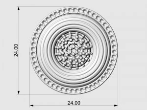 Вихор із центральною кулею з дорогоцінних каменів Сережки 3D Принт Модель