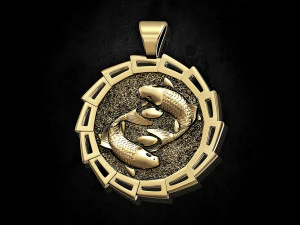 Yin Yang-Crap fishes pendant 3D Print Model