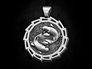 Yin Yang-Crap fishes pendant 3D Print Model