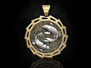 Yin Yang-Crap fishes pendant 3D Print Model