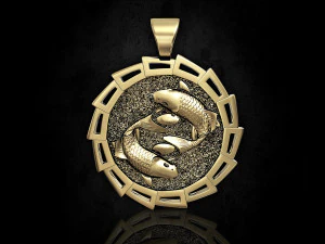 Yin Yang-Crap fishes pendant 3D Print Model
