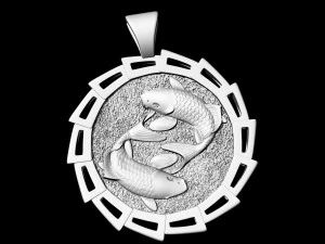 Yin Yang-Crap fishes pendant 3D Print Model