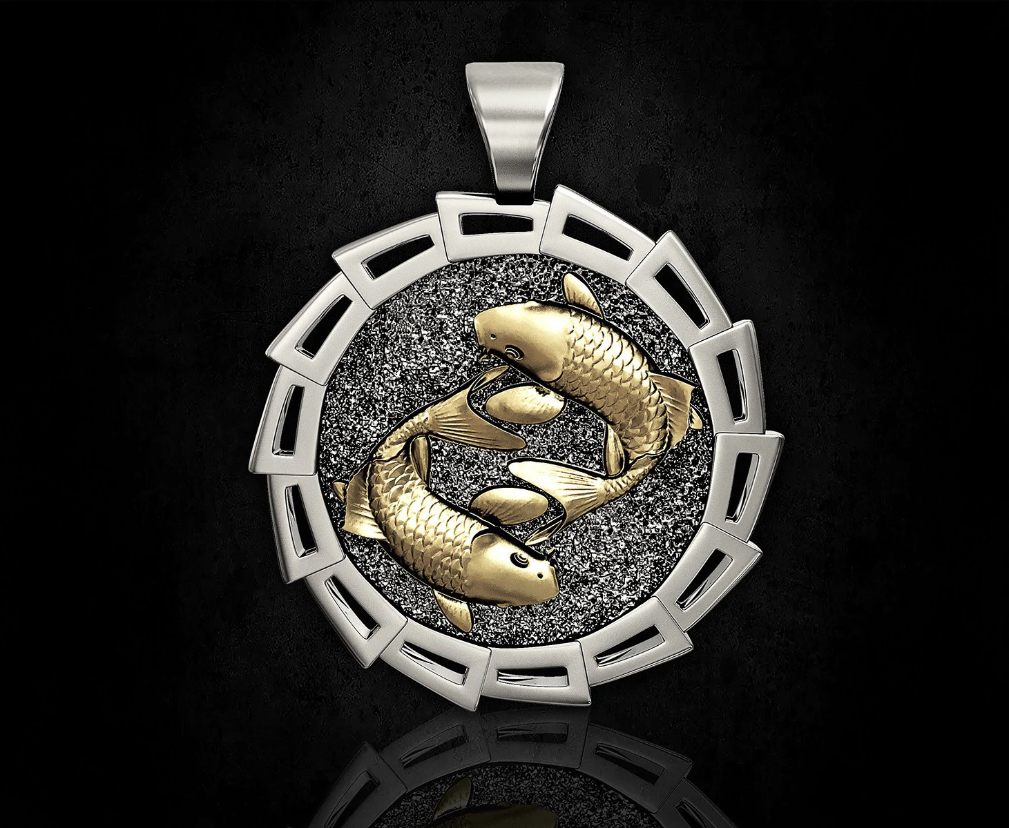 Yin Yang-Crap fishes pendant 3D Print Model .c4d .max .obj .3ds .fbx .stl .blend 