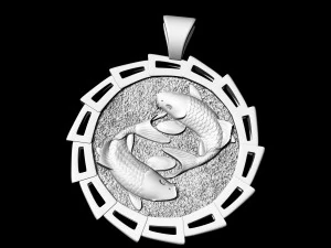 Yin Yang-Crap fishes pendant 3D Print Model