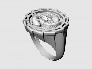 Yin Yang-Carp fishes Ring 3Dプリントモデル