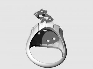 Yin Yang-Carp fishes Ring 3Dプリントモデル