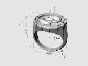 Yin Yang-Carp fishes Ring 3Dプリントモデル
