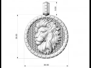Lion Zodiac pendant 3D Print Model