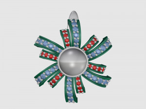 Pearl fan earrings Modèles 3D en vedette