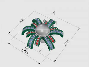 Pearl fan earrings 3D Print Model