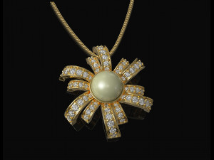 Pearl fan pendant 3D 打印模型