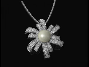 Pearl fan pendant 3D Print Model