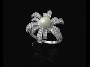 Anel de leque de p&eacute;rola Modelo de Impressão 3D