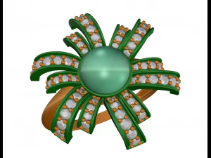 Anel de leque de p&eacute;rola Modelo de Impressão 3D