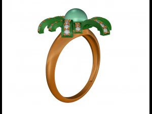 Anel de leque de p&eacute;rola Modelo de Impressão 3D