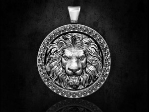 Angry lion pendant 3Dプリントモデル