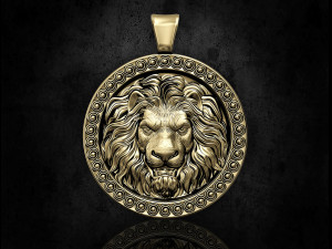 Angry lion pendant Modèles 3D en vedette